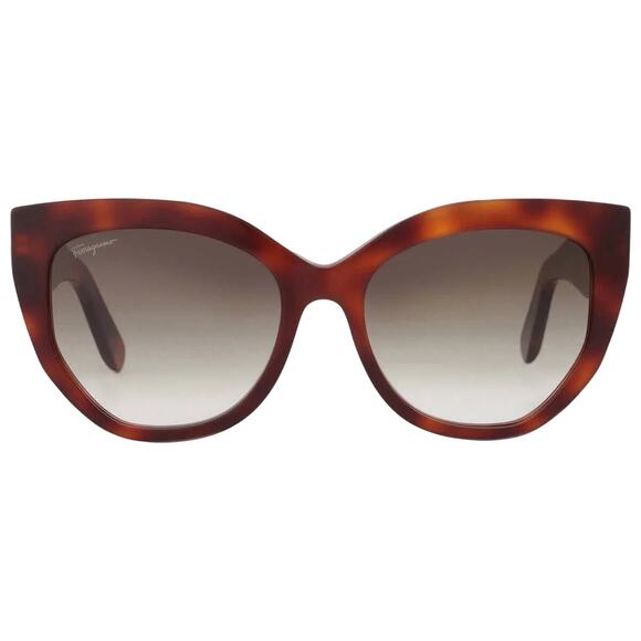 Salvatore Ferragamo NIB Brown Gradient Cateye Sunglasses w/Case & Box - Picture 1 of 10